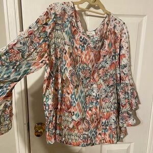 Fyve XL Elegant Multicolor Women's Blouse with Lace Details